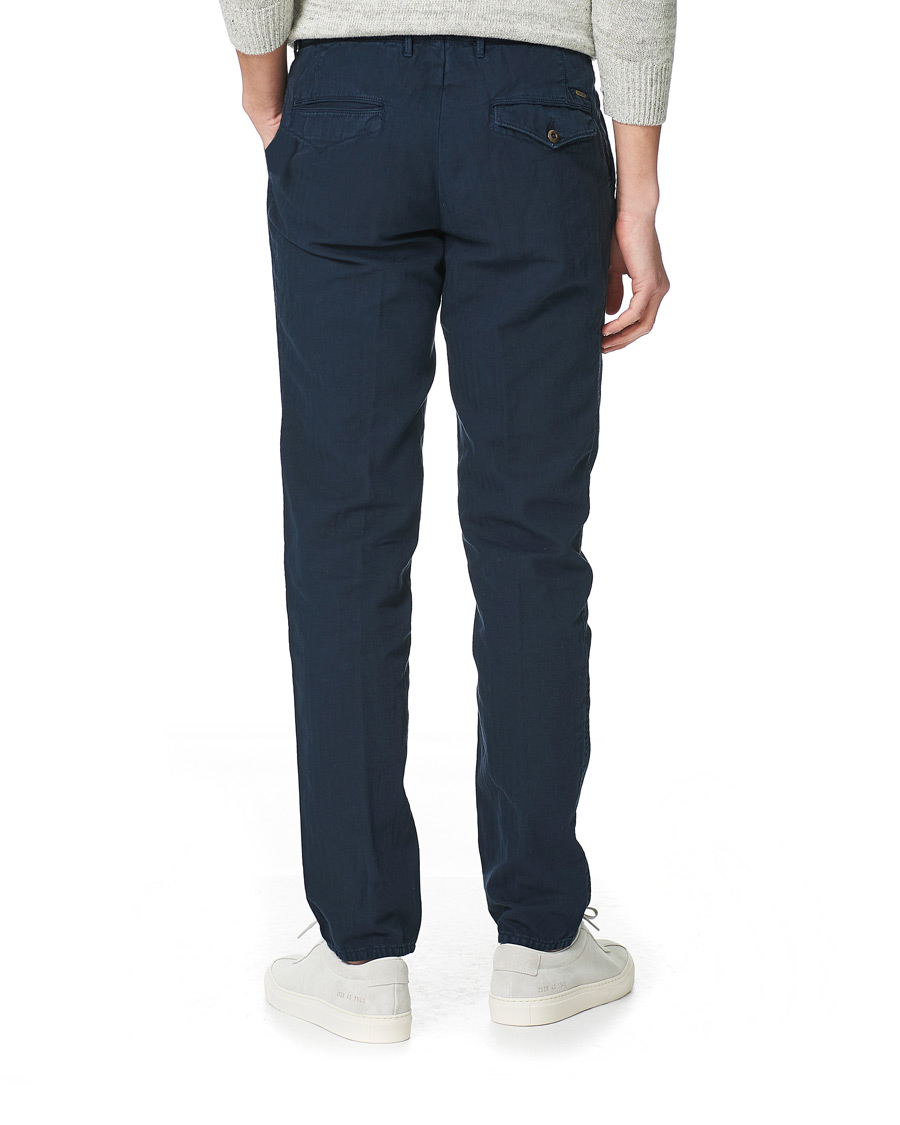 Heren | Broeken | Incotex | Tapered Fit Cotton Trousers Navy