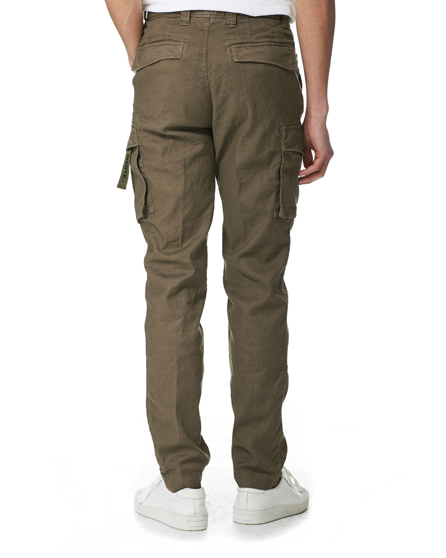 Heren | Broeken | Incotex | Tapered Fit Linen Cargo Pants Military