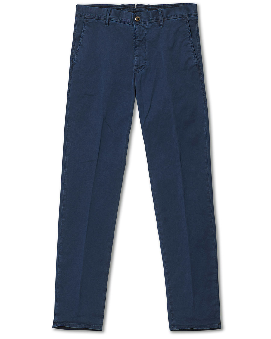Heren | Broeken | Incotex | Regular Fit Garment Dyed Slacks Navy