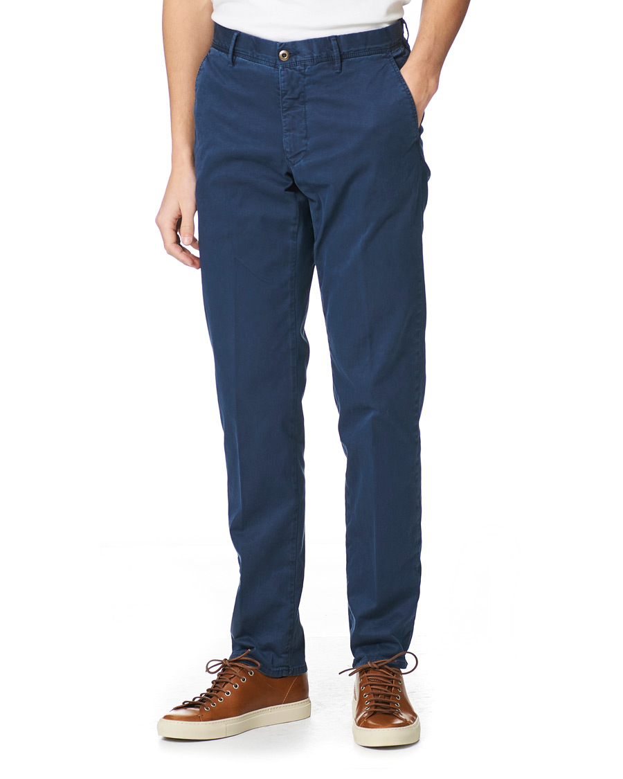 Heren | Broeken | Incotex | Regular Fit Garment Dyed Slacks Navy
