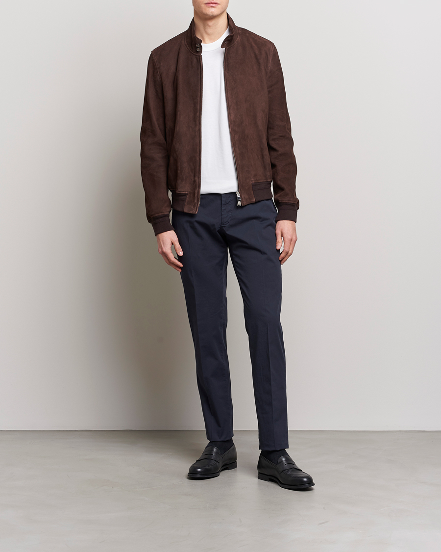 Heren | Broeken | Incotex | Slim Fit Comfort Chinos Navy