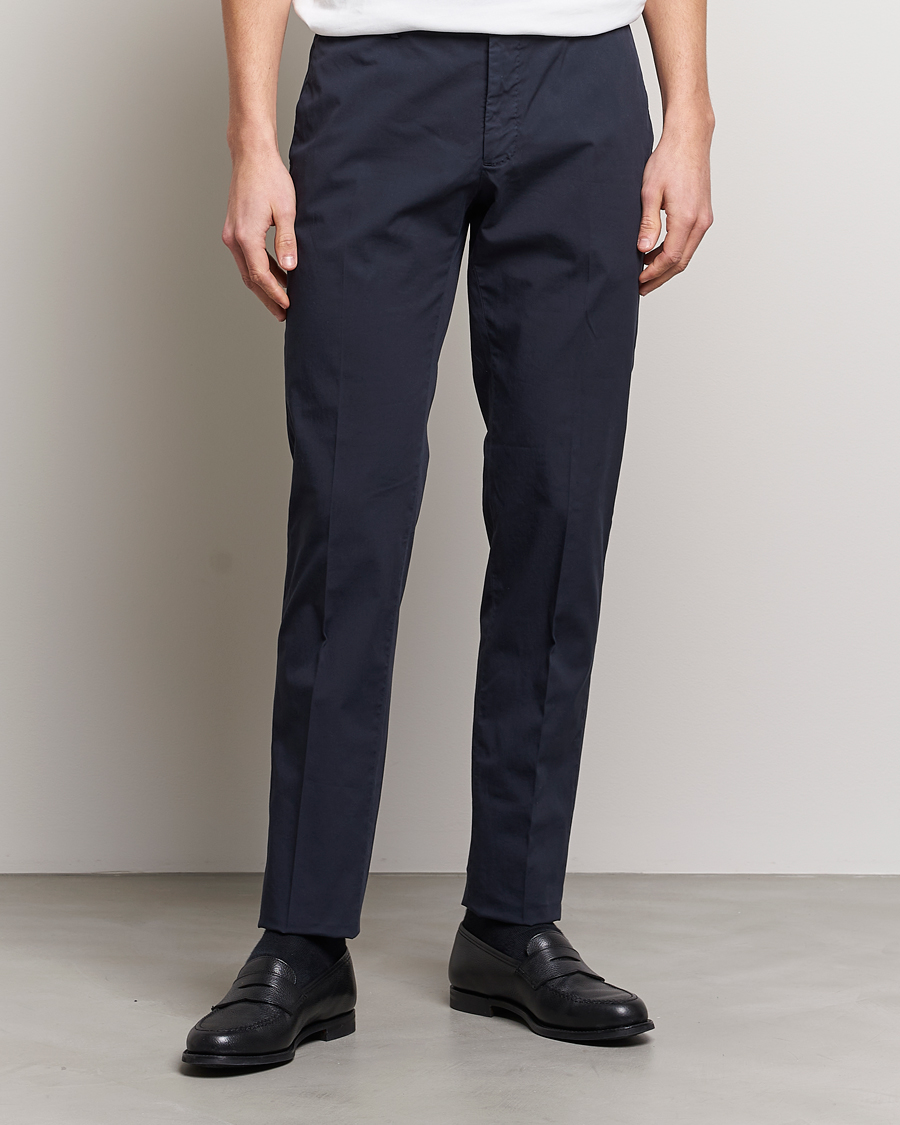 Heren | Broeken | Incotex | Slim Fit Comfort Chinos Navy