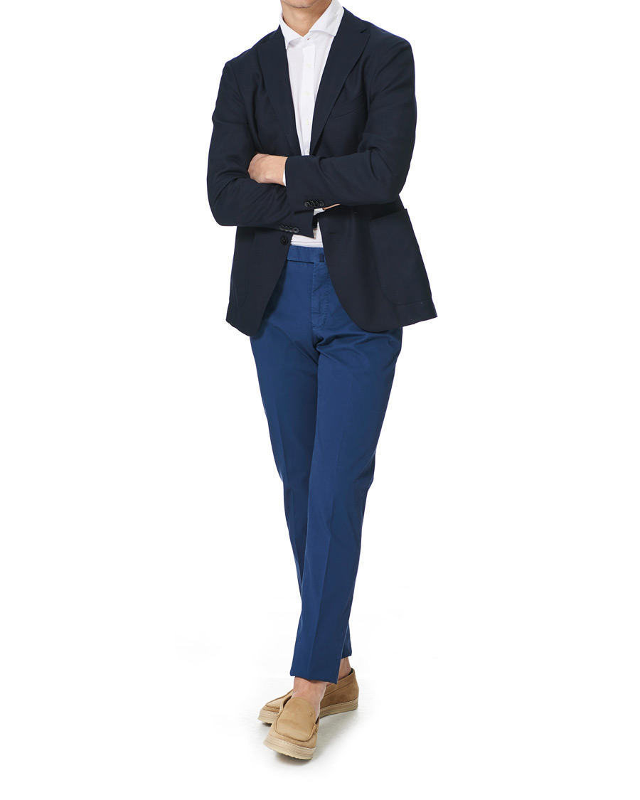 Heren | Broeken | Incotex | Slim Fit Comfort Chinos Royal Blue