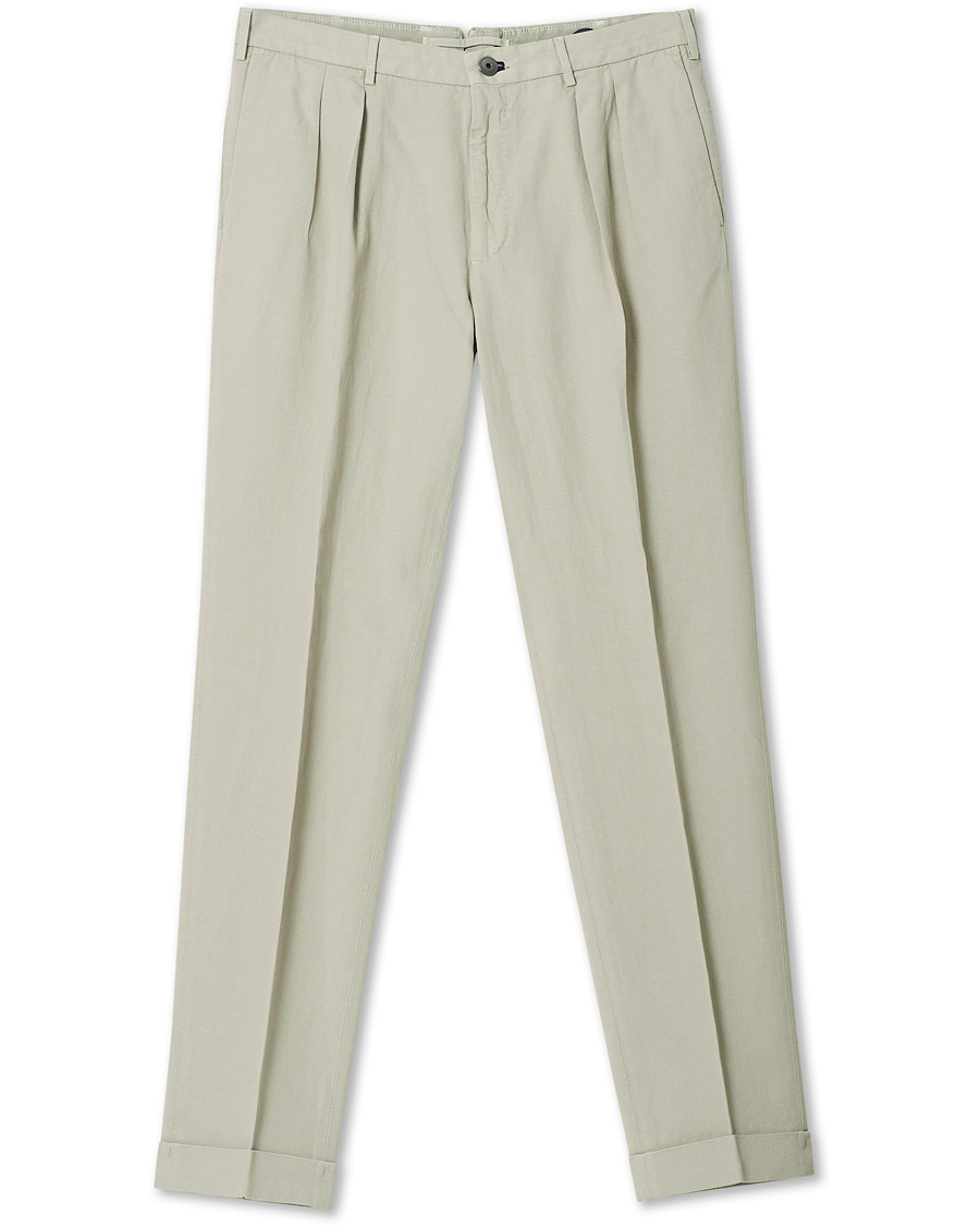 Heren | Broeken | Incotex | Carrot Fit Pleated Trousers Beige