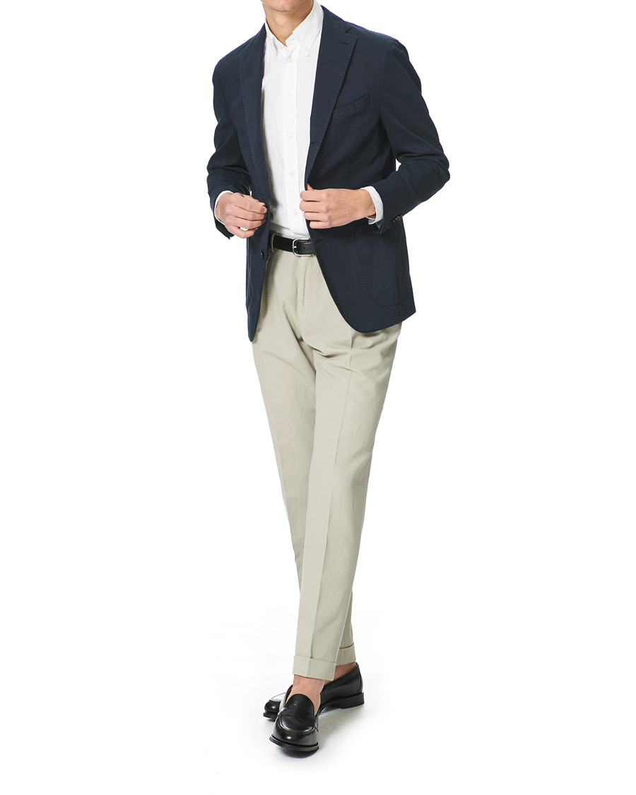 Heren | Broeken | Incotex | Carrot Fit Pleated Trousers Beige