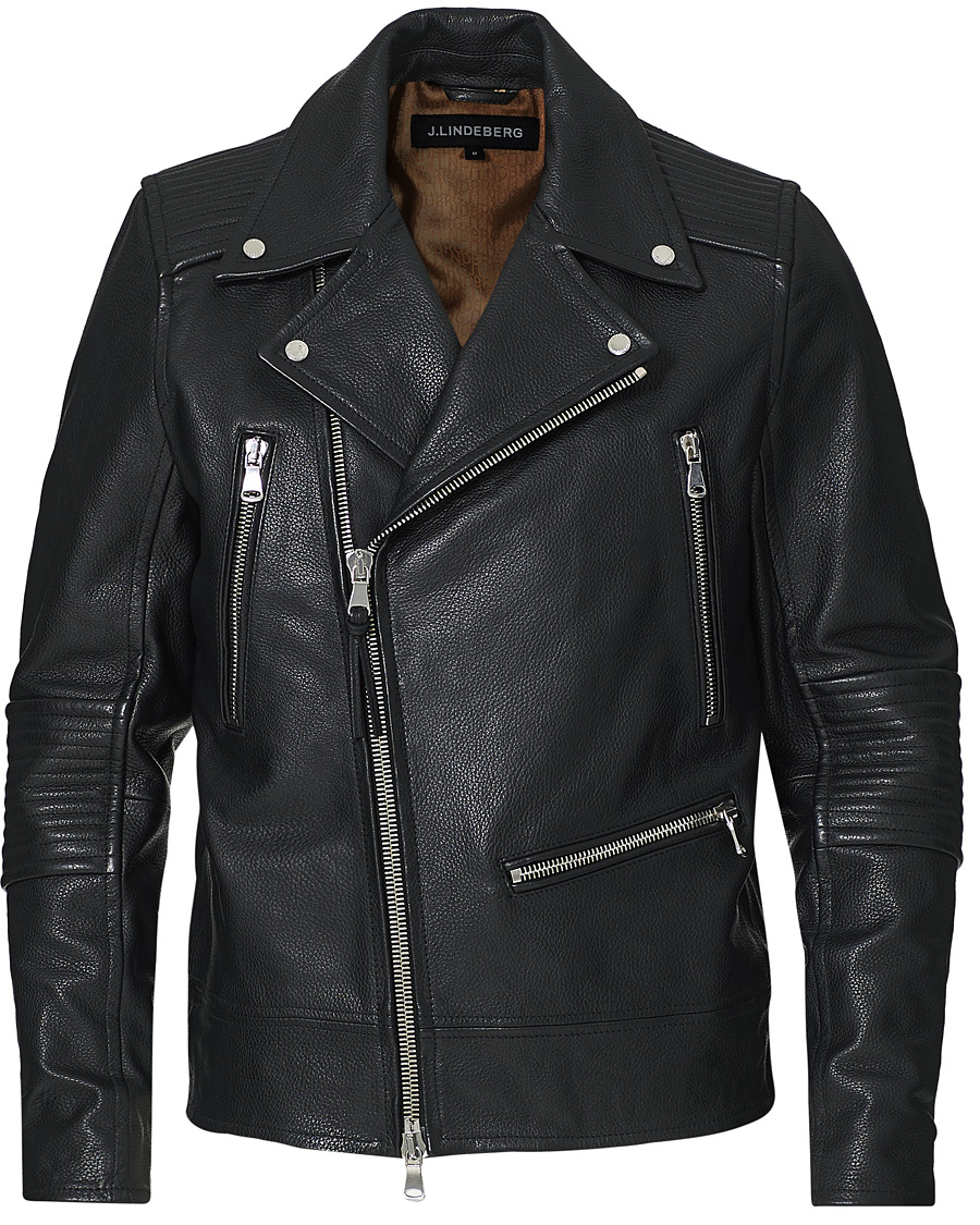 Heren | Jassen | J.Lindeberg | Padish Leather Biker Jacket Black