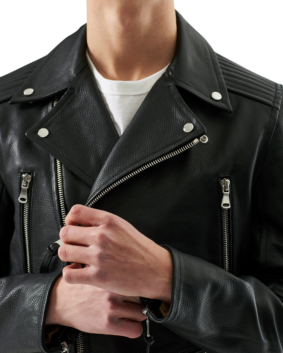 Heren | Jassen | J.Lindeberg | Padish Leather Biker Jacket Black