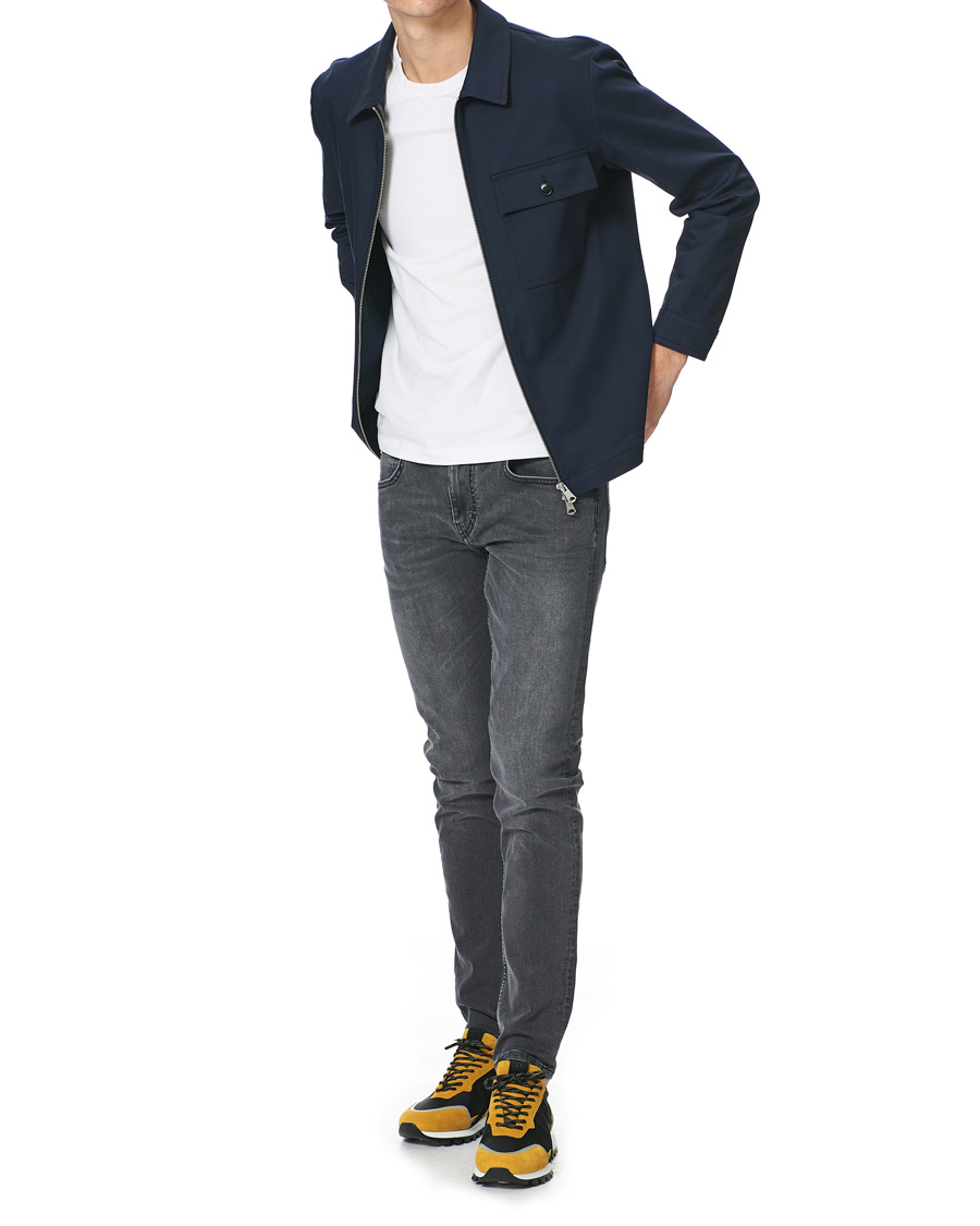 Heren | Overhemden | J.Lindeberg | Jason Cotton Stretch Zip Overshirt Navy