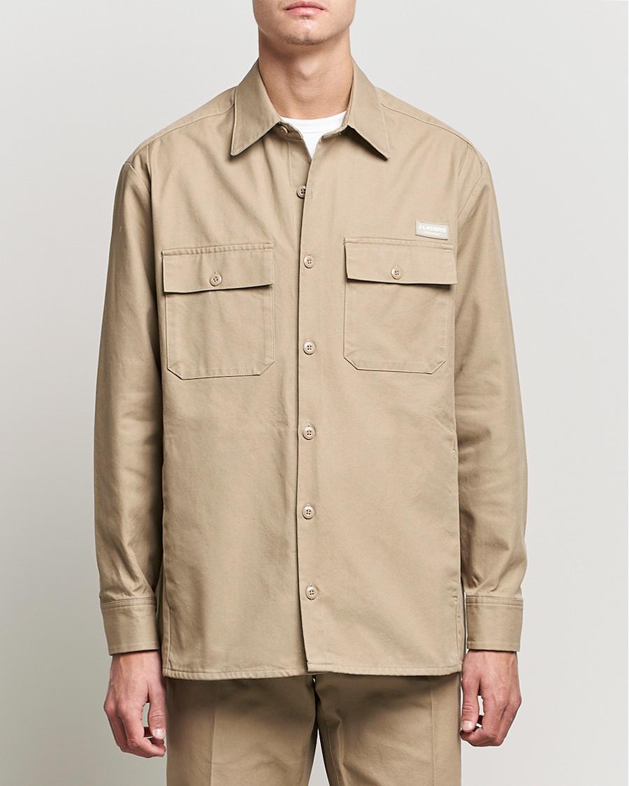 Heren | Overhemden | J.Lindeberg | Daze Twill Overshirt Batique Khaki