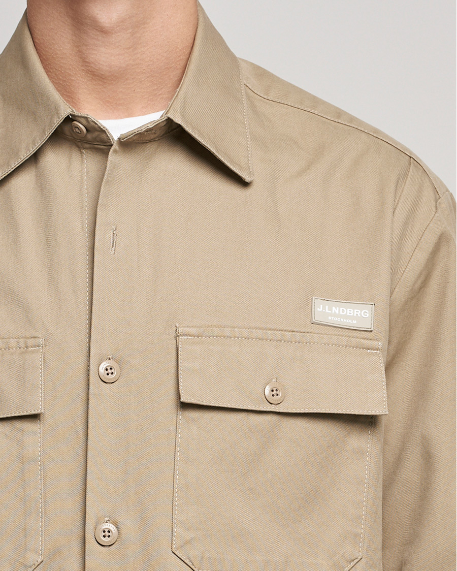Heren | Overhemden | J.Lindeberg | Daze Twill Overshirt Batique Khaki