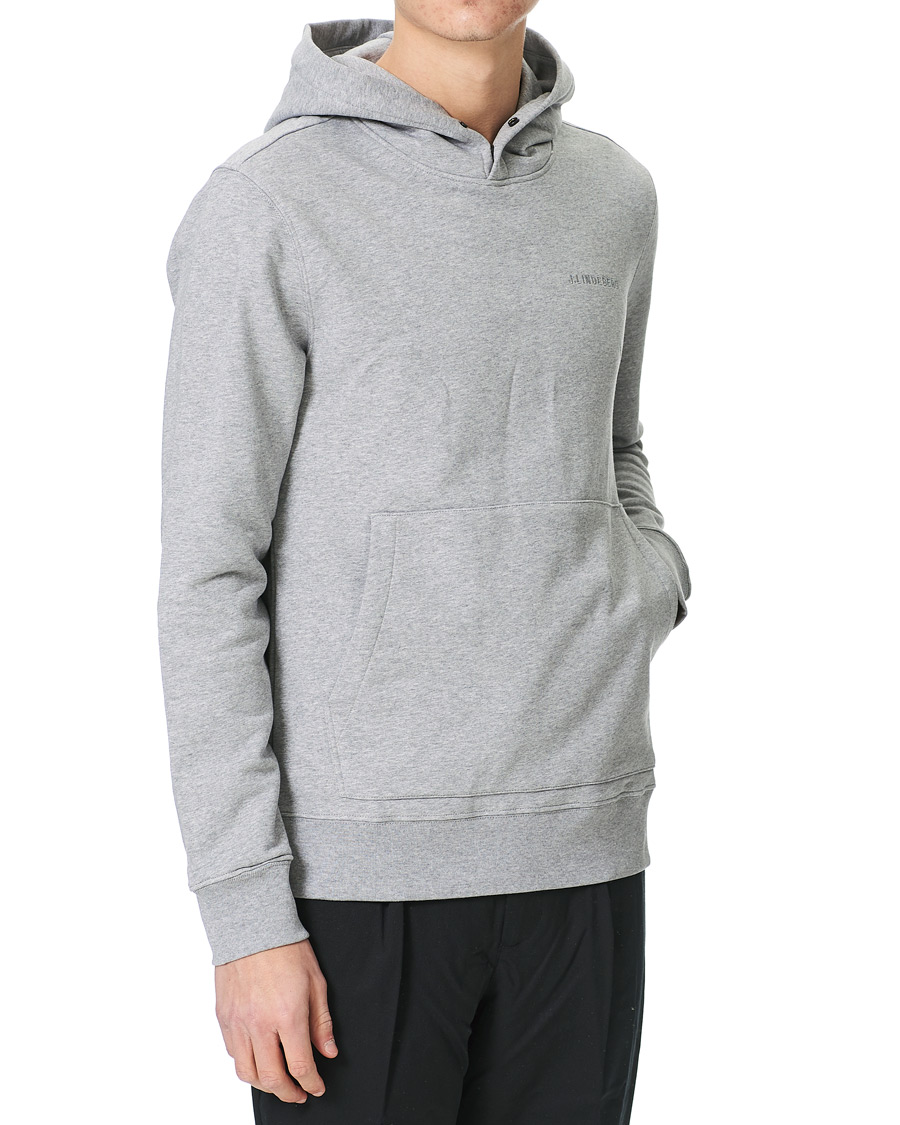 Heren | Truien | J.Lindeberg | Throw Button Sweat Hoodie Mid Grey Melange