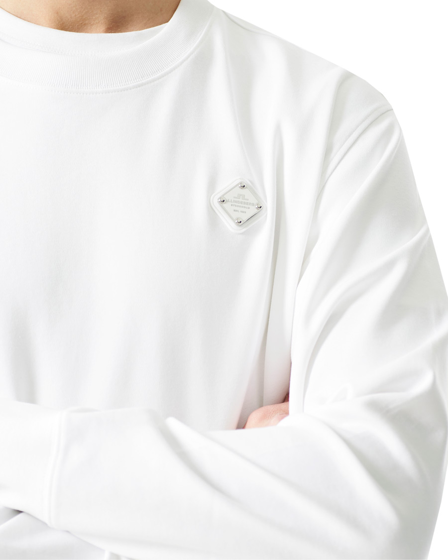 Heren | Truien | J.Lindeberg | Ivar Interlock Logo Sweatshirt White