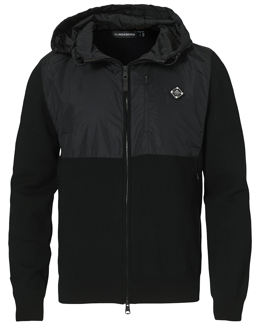 Heren | Truien | J.Lindeberg | Bode Hybrid Hood Jacket Black