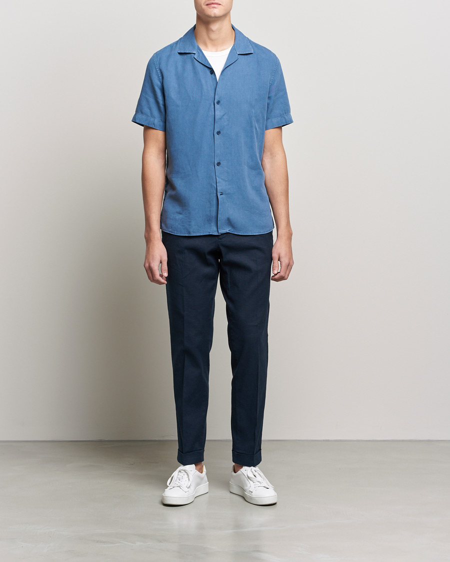 Heren | Broeken | J.Lindeberg | Grant Stretch Cotton/Linen Trousers Navy
