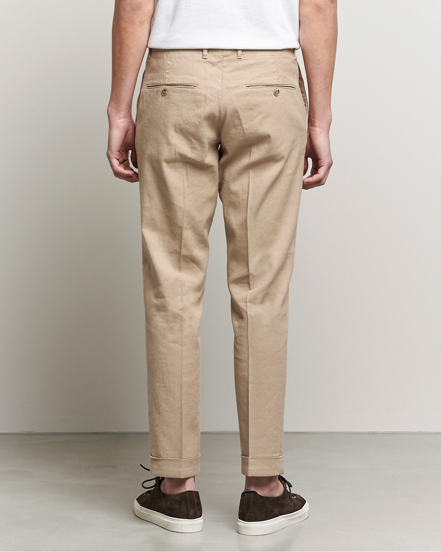 Heren | Broeken | J.Lindeberg | Grant Stretch Cotton/Linen Trousers Batique Khaki