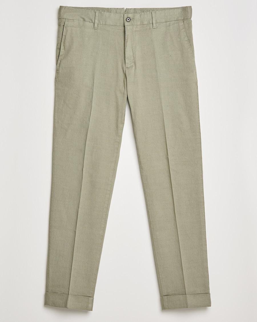Heren | Broeken | J.Lindeberg | Grant Stretch Cotton/Linen Trousers Vetiver