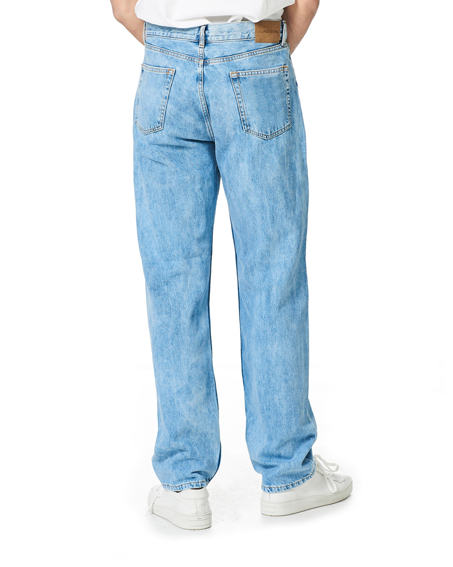 Heren | Jeans | J.Lindeberg | Johnny Light Washed Loose Jeans Light Blue