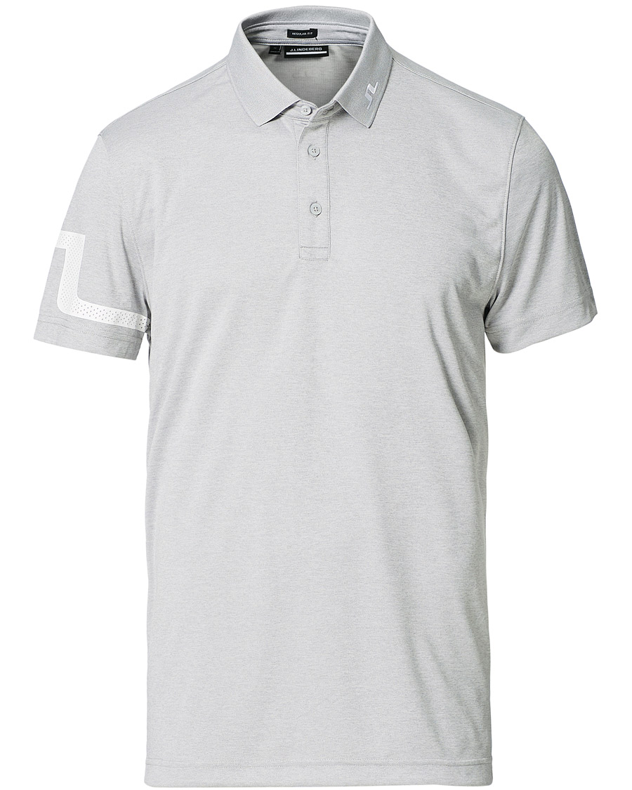 Heren | Polo's | J.Lindeberg | Heath Regular Fit Golf Polo Micro Chip Melange
