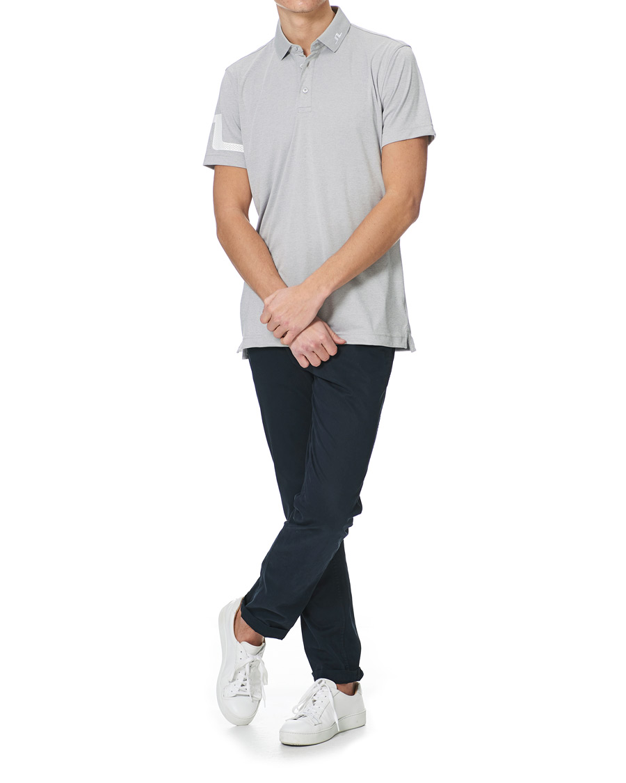 Heren | Polo's | J.Lindeberg | Heath Regular Fit Golf Polo Micro Chip Melange