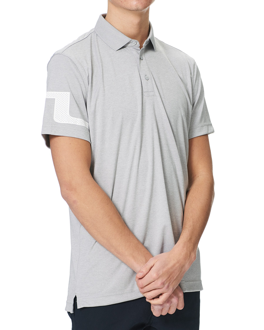 Heren | Polo's | J.Lindeberg | Heath Regular Fit Golf Polo Micro Chip Melange