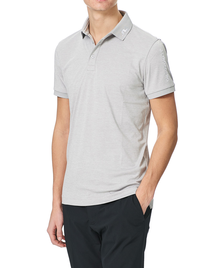 Heren | Polo's | J.Lindeberg | Tour Tech Slim Fit Golf Polo Micro Chip Melange