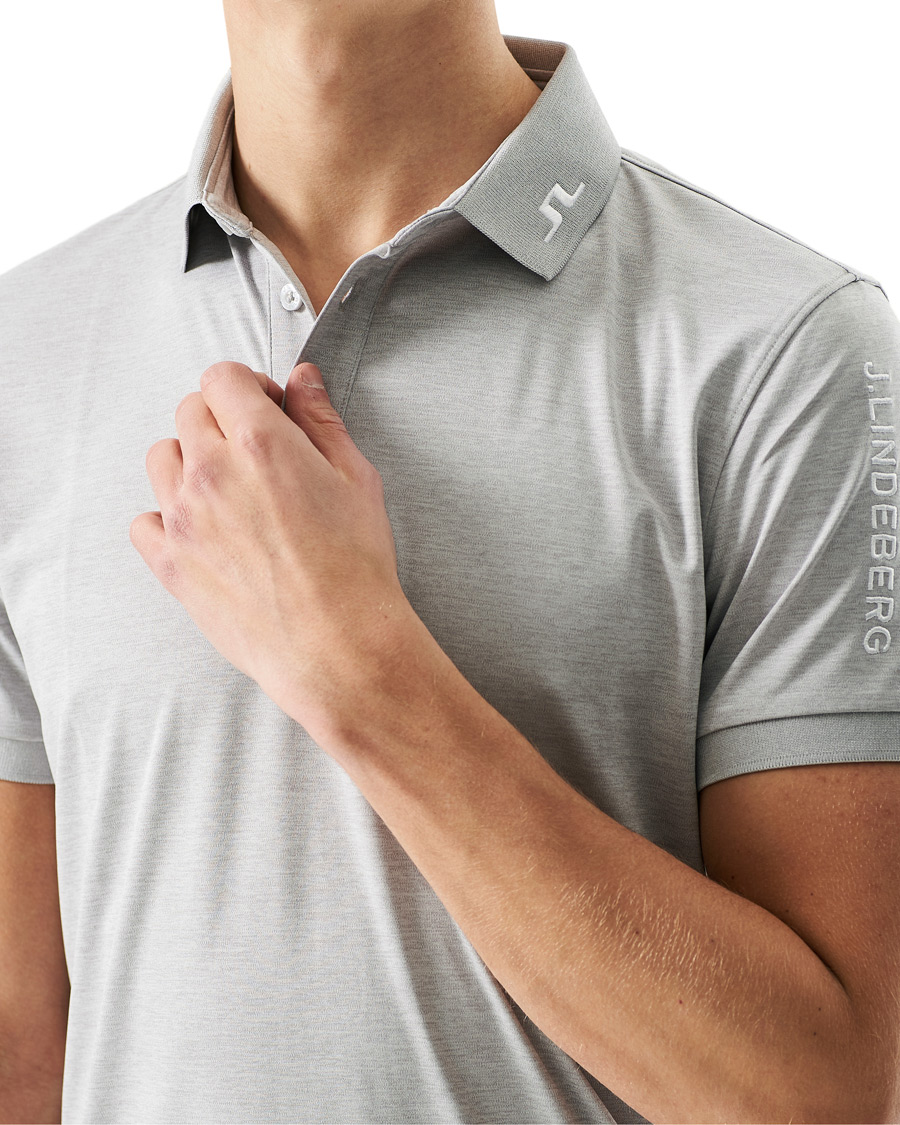 Heren | Polo's | J.Lindeberg | Tour Tech Slim Fit Golf Polo Micro Chip Melange