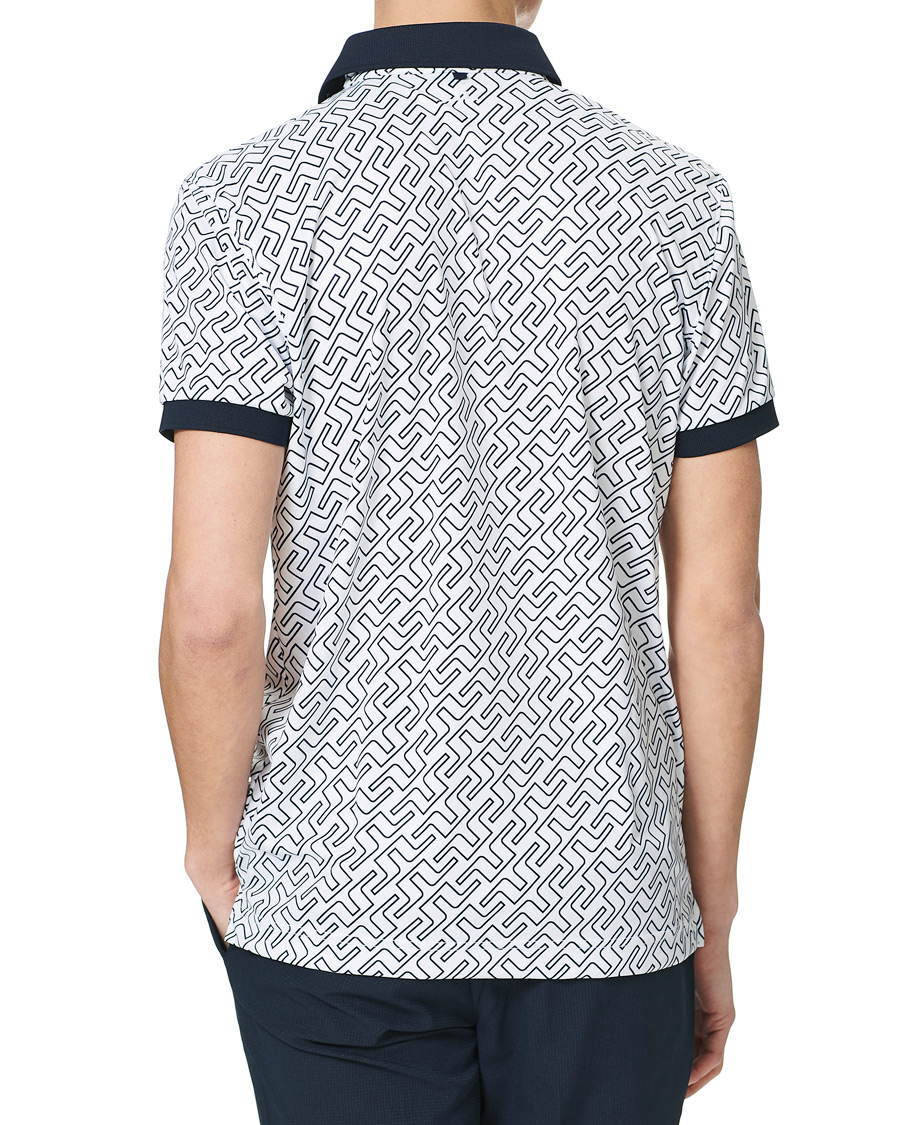 Heren | Polo's | J.Lindeberg | Tour Tech Reg Fit Print Polo JL Navy Bridge Monogram