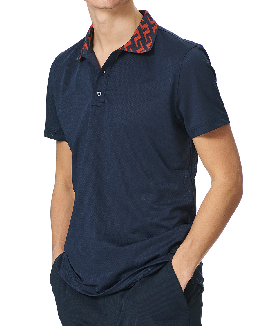 Heren | Polo's | J.Lindeberg | Karter Regular Fit Golf Polo Navy Melange