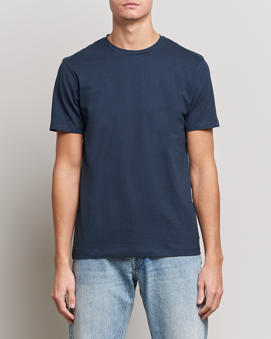 Heren | T-shirts | J.Lindeberg | Sid Cotton Crew Neck Tee Navy