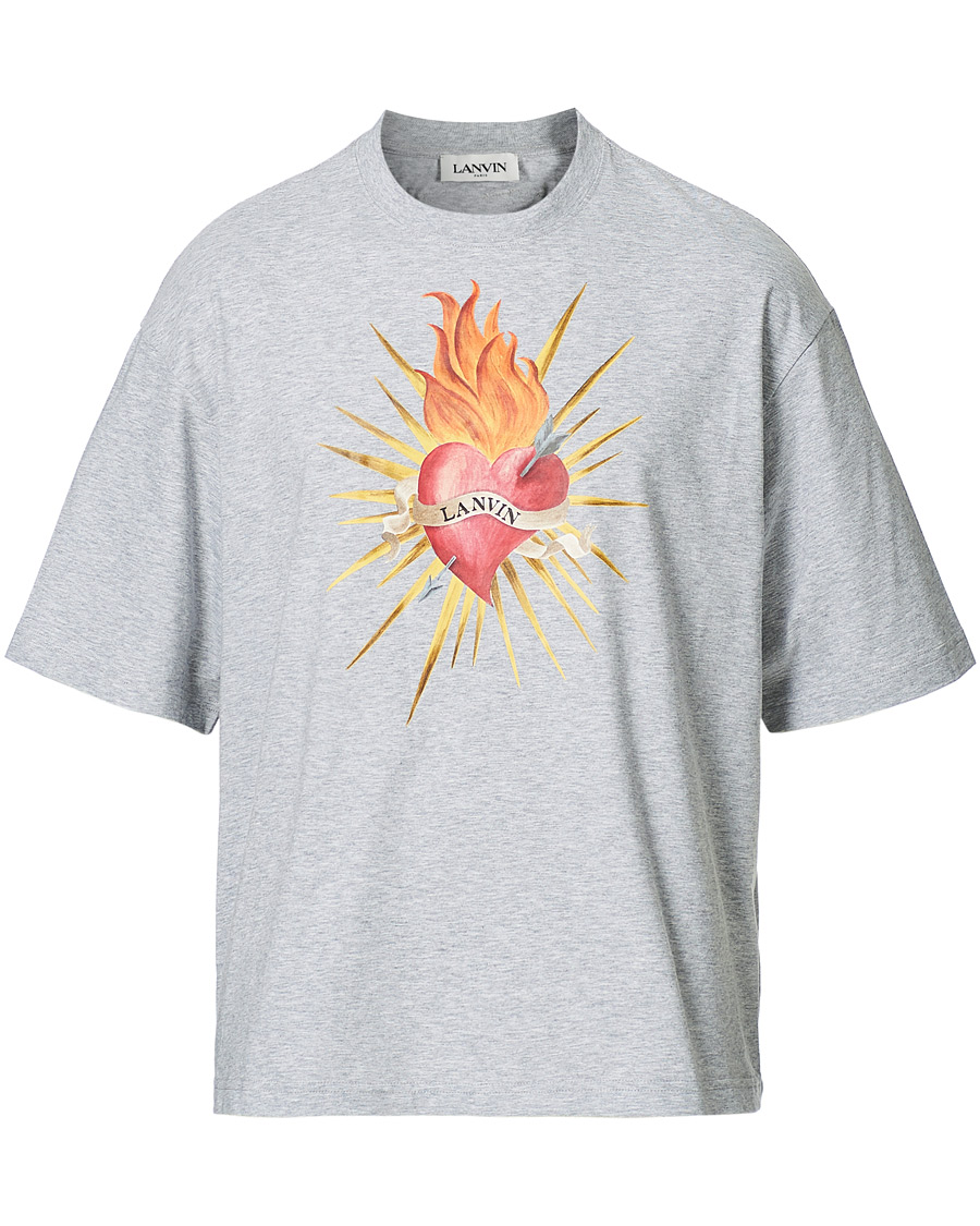Heren | T-shirts | Lanvin | Oversize Printed T-Shirt Light Grey