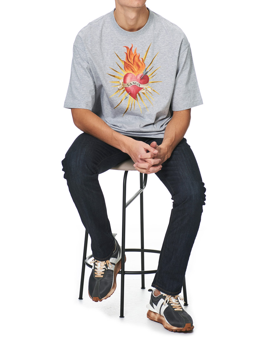 Heren | T-shirts | Lanvin | Oversize Printed T-Shirt Light Grey