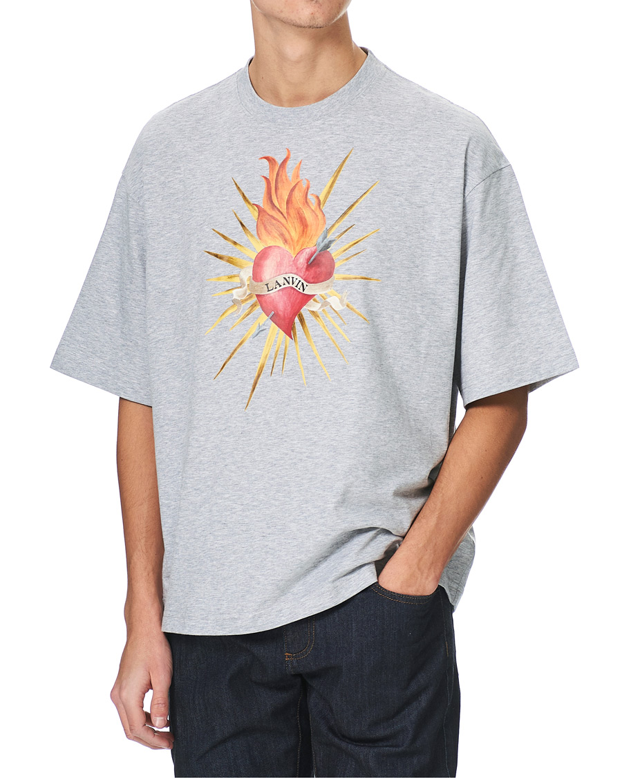 Heren | T-shirts | Lanvin | Oversize Printed T-Shirt Light Grey