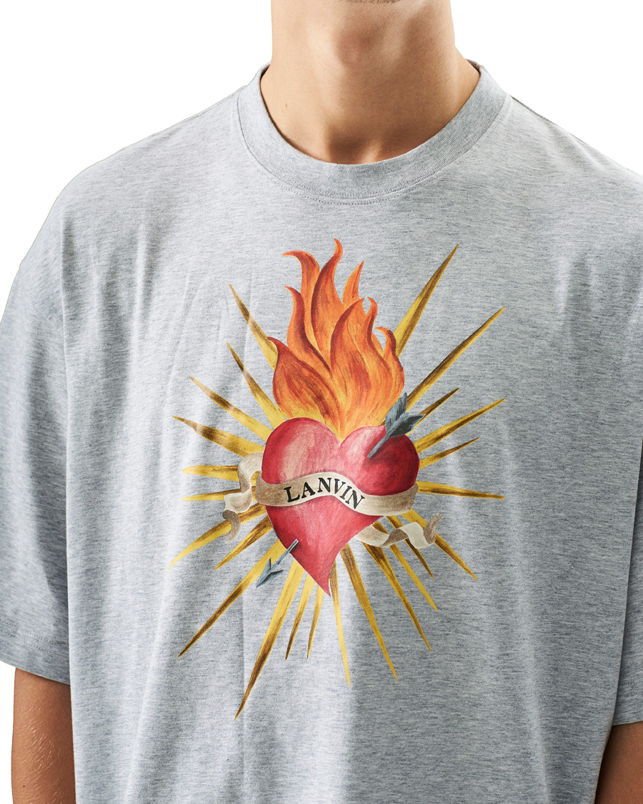 Heren | T-shirts | Lanvin | Oversize Printed T-Shirt Light Grey