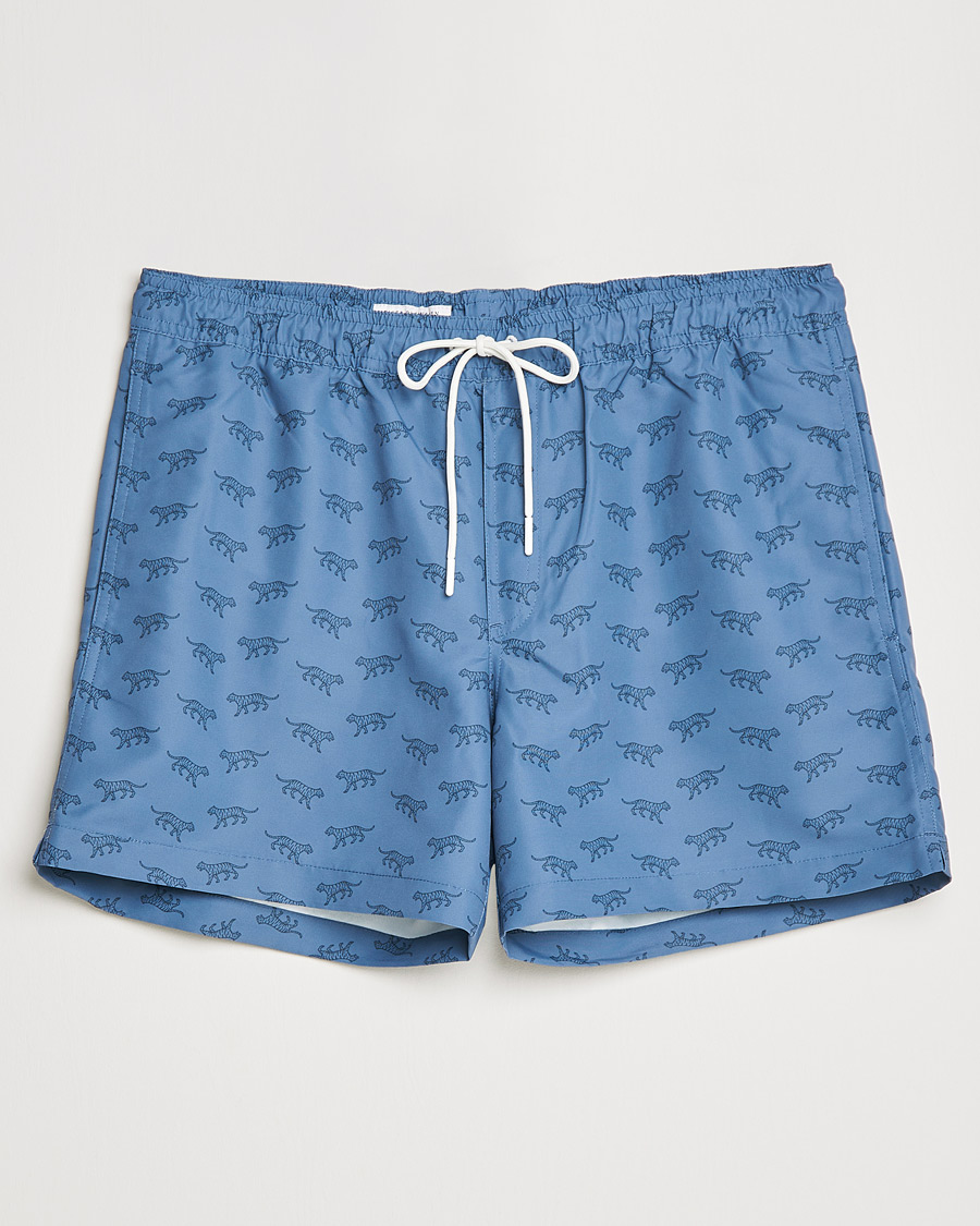 Heren | Zwembroek | Tiger of Sweden | Sjo Printed Swim Shorts Blue