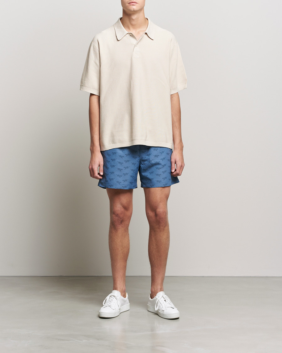 Heren | Zwembroek | Tiger of Sweden | Sjo Printed Swim Shorts Blue