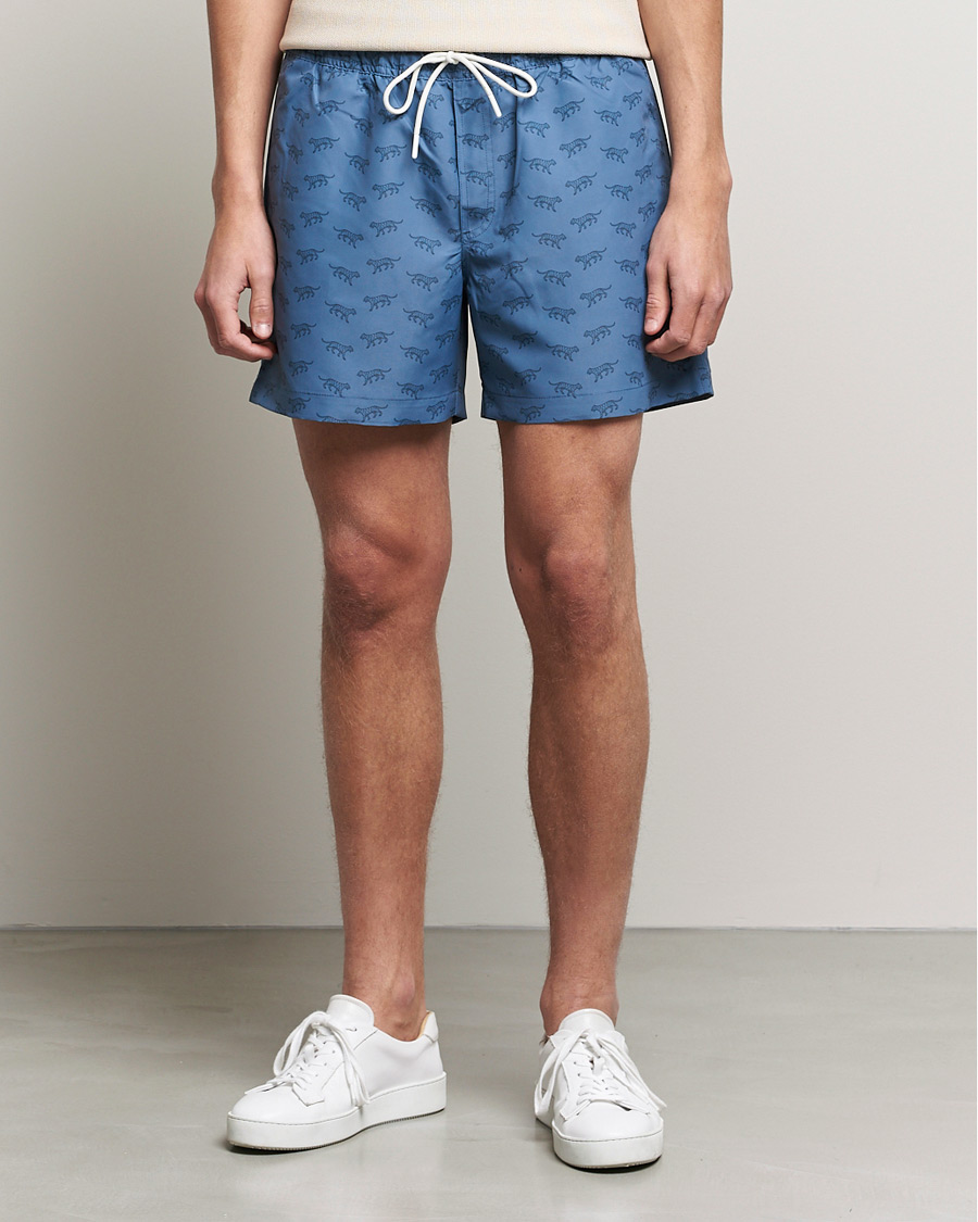 Heren | Zwembroek | Tiger of Sweden | Sjo Printed Swim Shorts Blue