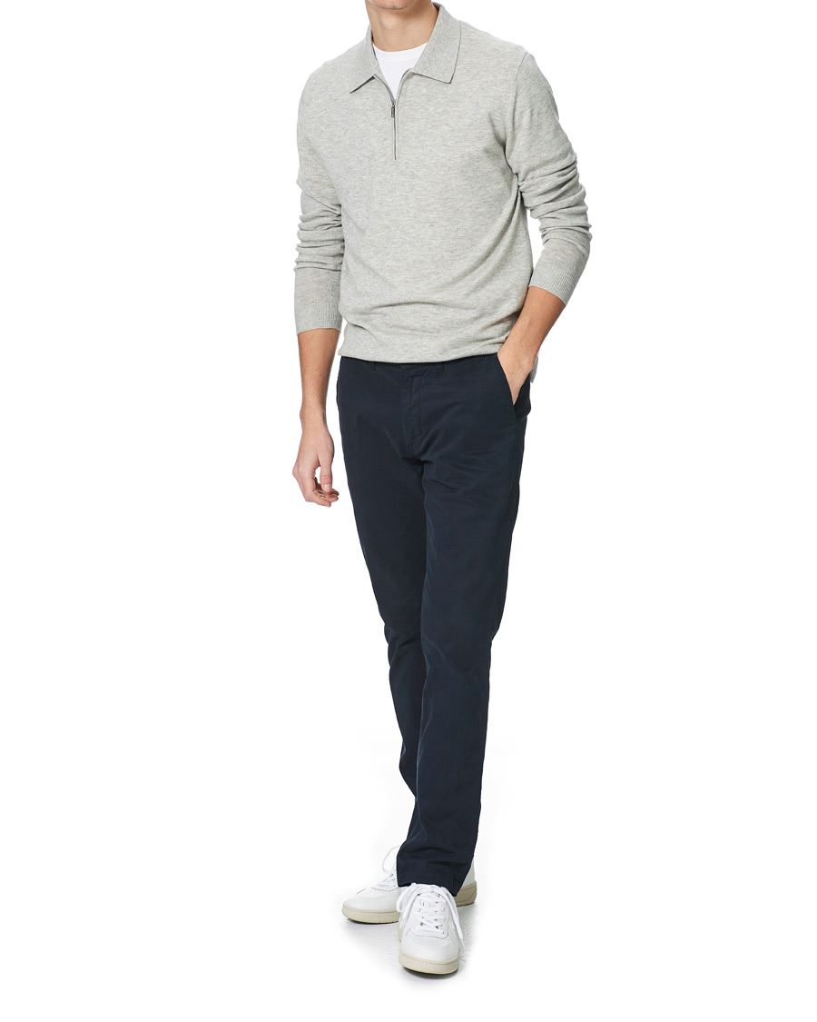 Heren | Truien | Tiger of Sweden | Orbit Merino Wool Half Zip Med Grey Mel