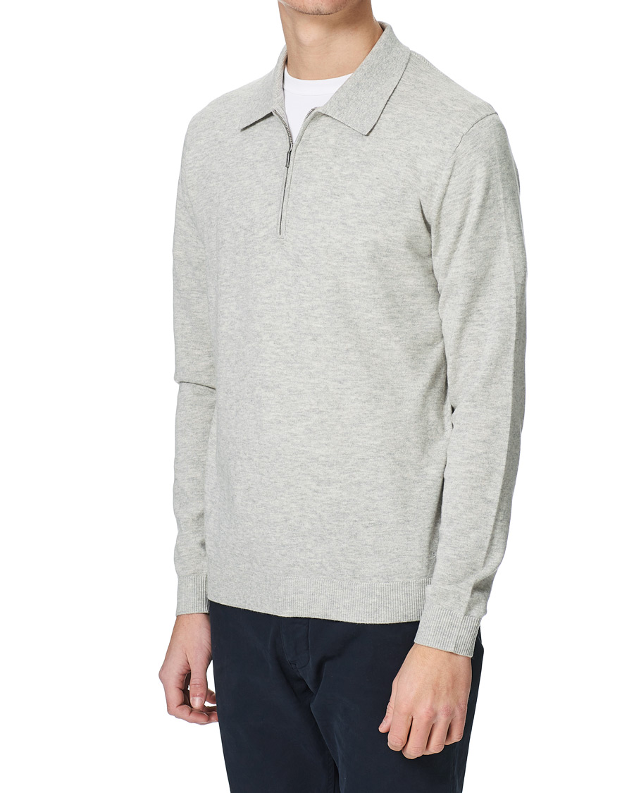 Heren | Truien | Tiger of Sweden | Orbit Merino Wool Half Zip Med Grey Mel