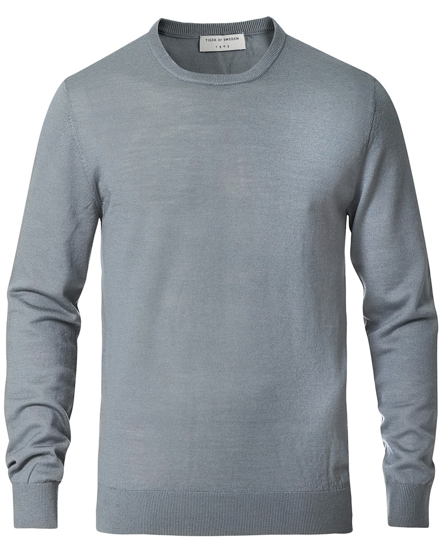 Heren | Truien | Tiger of Sweden | Nichols Extra Fine Merino Crew Neck Steel Grey
