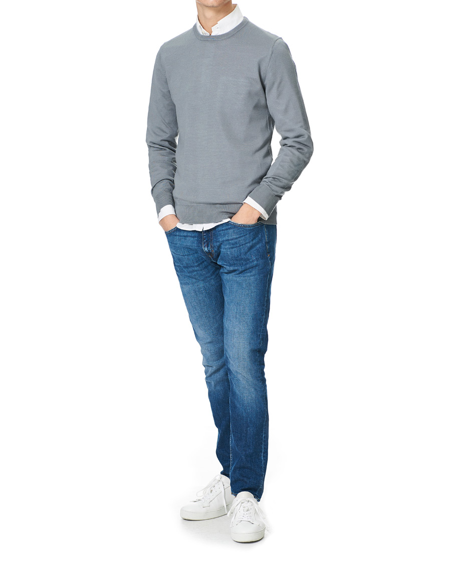 Heren | Truien | Tiger of Sweden | Nichols Extra Fine Merino Crew Neck Steel Grey