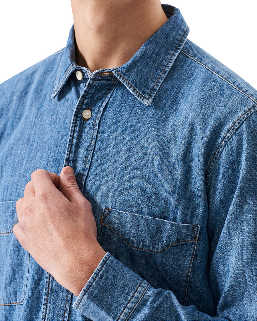 Heren | Overhemden | Tiger of Sweden | Benjad Denim Shirt Light Blue