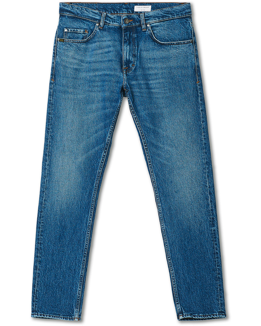 Heren | Jeans | Tiger of Sweden | Pistolero Stretch Cotton Jeans Royal Blue