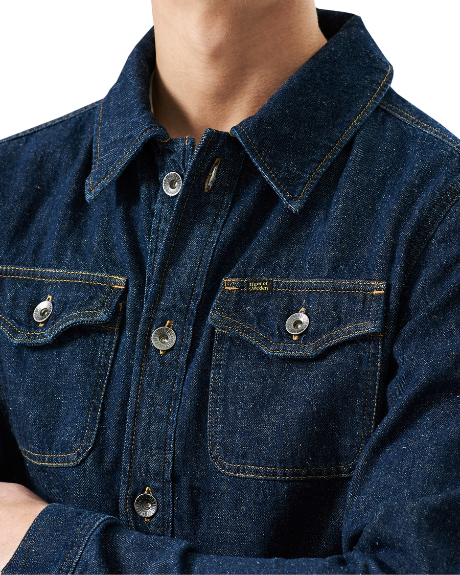 Heren | Jassen | Tiger of Sweden | Get Organic Cotton Denim Jacket Midnight Blue