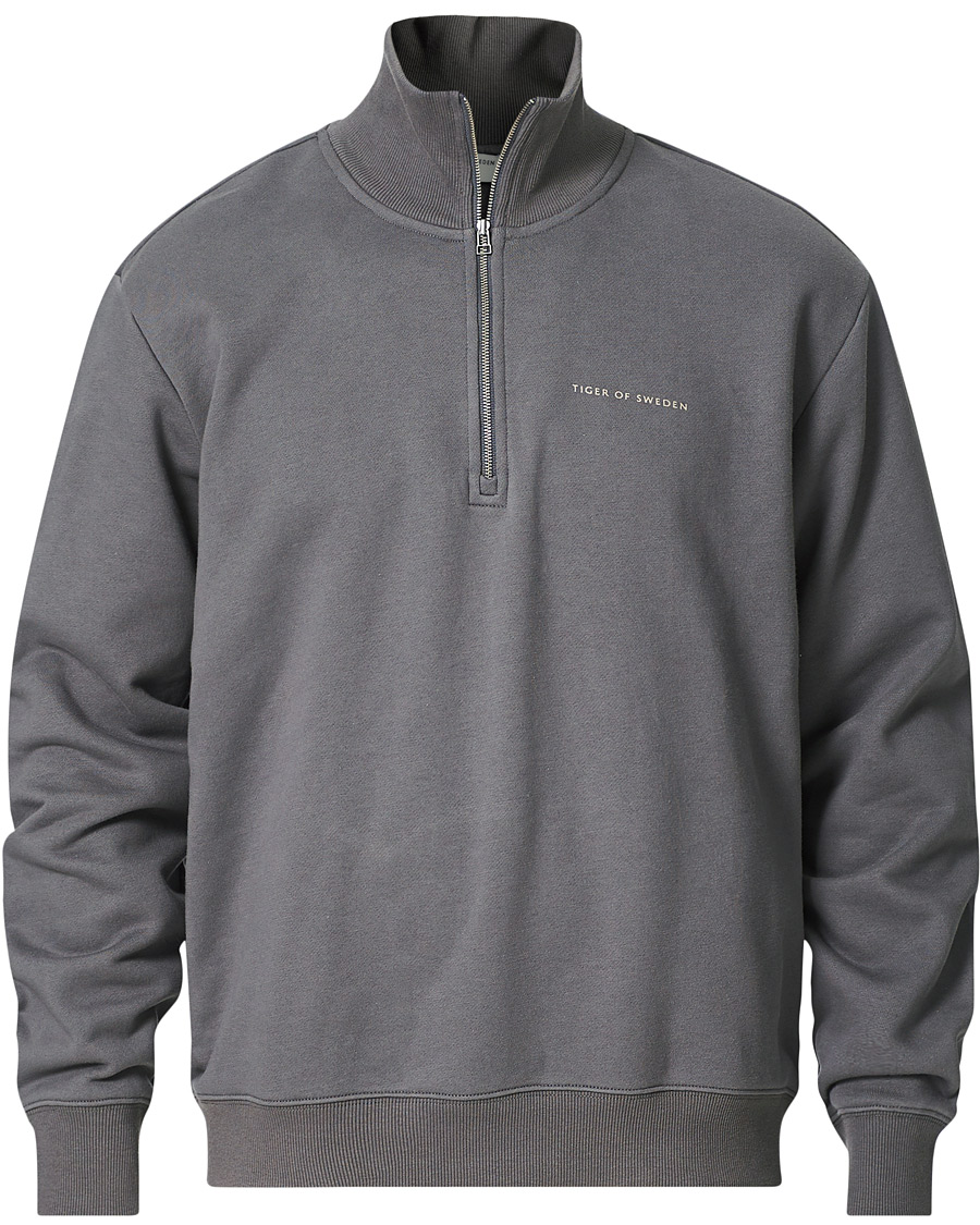 Heren | Truien | Tiger of Sweden | Marlon Half Zip Sweater Stone Grey