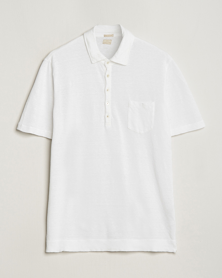 Heren | Polo's | Massimo Alba | Wembley Linen Polo White