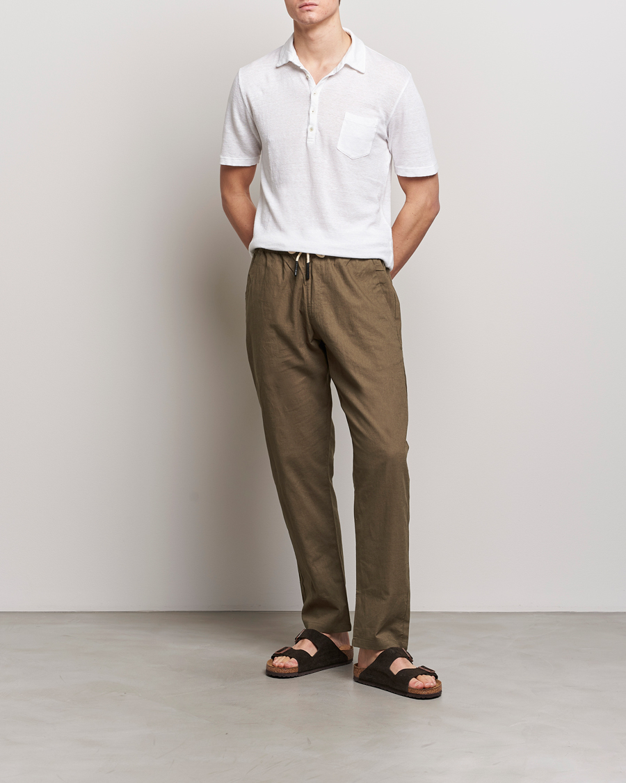 Heren | Polo's | Massimo Alba | Wembley Linen Polo White