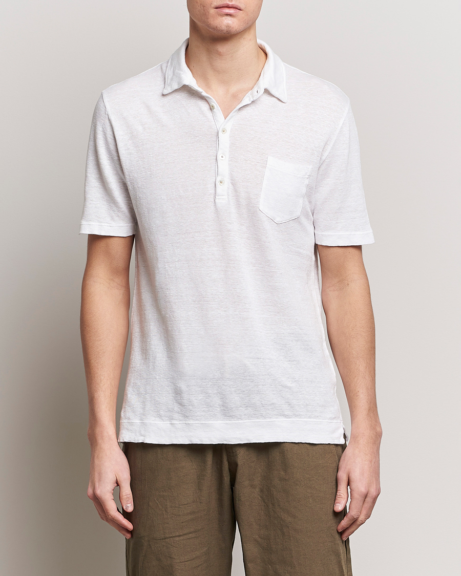 Heren | Contemporary Creators | Massimo Alba | Wembley Linen Polo White