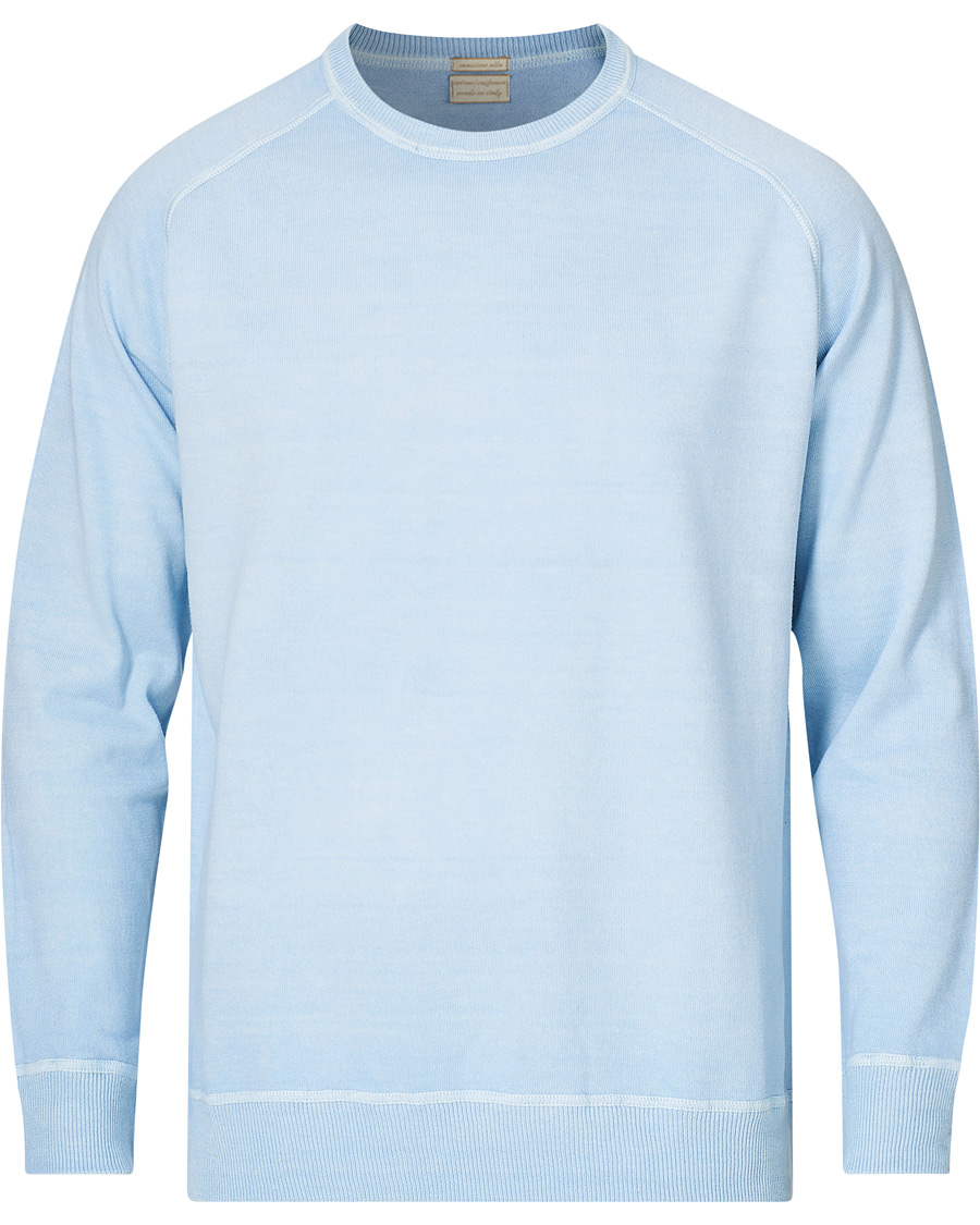 Heren | Truien | Massimo Alba | Sport Cashmere/Cotton Crew Neck Ice Blue
