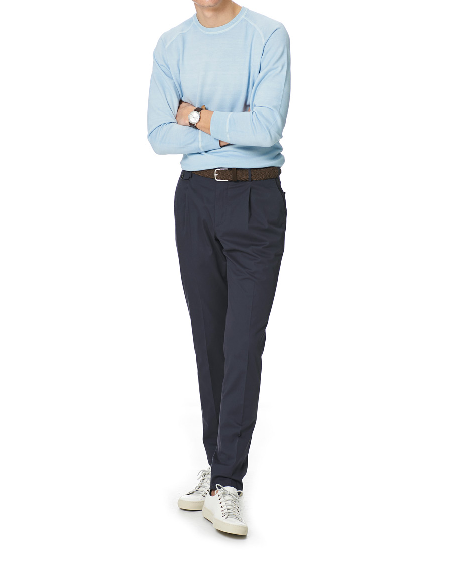 Heren | Truien | Massimo Alba | Sport Cashmere/Cotton Crew Neck Ice Blue