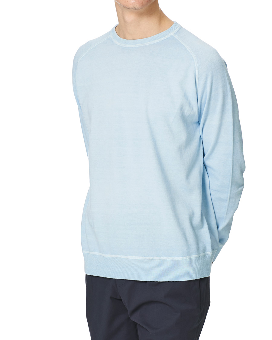 Heren | Truien | Massimo Alba | Sport Cashmere/Cotton Crew Neck Ice Blue